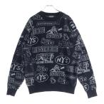 ショッピングBOX HYSTERIC GLAMOUR ヒステリックグラマー VIXEN BOX柄 クルーネック ジャガード 長袖ニットセーター ブラック/グレー 02233NS12