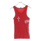 ショッピングクロムハーツ CHROME HEARTS クロムハーツ OLD TANK TOP オールド CHクロス リブ タンクトップ レッド