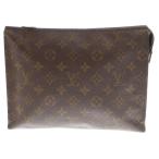 LOUIS VUITTON ルイヴィトン モノグラム ポッシュトワレット26 セカンドバッグ クラッチバッグ ブラウン PVC M47542 レザー×PVC
