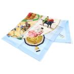 HERMES エルメス カレ90 闘牛場 PLAZA DE TOROS シルク ライトブルー マルチカラー スカーフ