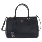 PRADA プラダ サフィアーノ ガレリア 2WAYレザーハンドバッグ ショルダーバッグ ブラック BN1801