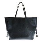 LOUIS VUITTON ルイヴィトン モノグラムアンプラント ネヴァーフルMM ポーチ付 レザー トートバッグ ブラック レディース M45685
