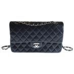 CHANEL シャネル マトラッセ25 Wフラップ Wチェーン ショルダーバッグ ブラック ラムスキン シルバー金具