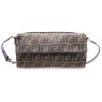 FENDI フェンディ ズッカ柄 ショルダーバッグ 肩掛けバッグ キャンバス ブラウン シルバー金具