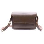 MARNI マルニ TRUNK トランク レザー ワンショルダーバッグ ゴールド金具 ブラウン/オリーブ SBMPN09U14