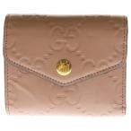 ショッピングＧＧ GUCCI グッチ GG ミディアムウォレット コンパクトウォレット 三つ折り財布 ピンク ゴールド金具 レザー 772793 レディース