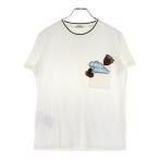 ショッピングMIUMIU miumiu ミュウミュウ 17SS フルーツ ロゴ ビーズ刺繍 ワッペン クルーネック 半袖Tシャツ カットソー ホワイト レディース MJN005