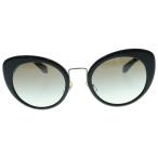 miumiu ミュウミュウ キャッツアイ サングラス ラウンド ブラックフレーム シルバー金具