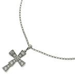 ショッピングブルガリ BVLGARI ブルガリ セルペンティ スモールクロス ダイヤ付チェーンネックレス ペンダント Au750WG ホワイトゴールド 354038