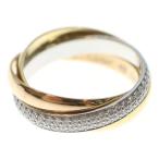 Cartier カルティエ トリニティ パヴェダイヤ スモール リング Au750 K18 YG/PG/WG ゴールド 指輪