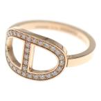 ショッピングau HERMES エルメス シェーヌダンクル コントゥールMM ダイヤリング K18 Au750 PG ピンクゴールド