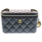 CHANEL シャネル バニティ ココマーク ラムスキン レザーチェーンショルダーバッグ ブラック GD金具