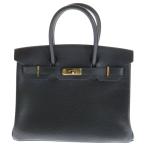 ショッピングバーキン HERMES エルメス バーキン30 ハンドバッグ ノワール ブラック アルデンヌ ゴールド金具 □G刻印