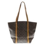 ショッピングルイヴィトン LOUIS VUITTON ルイヴィトン モノグラム サックショッピング トートバッグ ハンドバッグ ブラウン レザー×PVC M51108 ゴールド金具