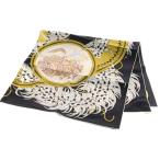 HERMES エルメス カレ90 刺繍が織りなす伝説 シルクスカーフ ブラック×ホワイト