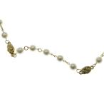 CHANEL Chanel matelasse поддельный жемчуг длинный колье подвеска белый × Gold GP