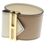 HERMES Hermes Elan vo- Swift Gold металлические принадлежности браслет браслет U печать Brown / белый 