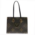 LOUIS VUITTON ルイヴィトン モノグラムリバース オンザゴーMM トートバッグ ハンドバッグ ブラウン レザー×PVC ゴールド金具 M45321