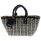 BALENCIAGA バレンシアガ ビストロXS バケットバッグ 2WAY ハンドバッグ ショルダーバッグ ブラック×ブラウン エナメル 671342