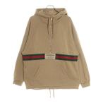 GUCCI グッチ ウェブ シェリーライン ハーフジップ プルオーバースウェット パーカー フーディー ベージュ 644656