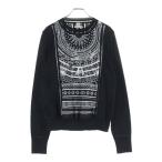 エルメス 23AW ツイルレーヌ アストロロジー 星座柄プリント シルクスカーフ切り替え 長袖ニット セーター レディース 3H2814D7