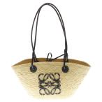 ショッピングロエベ LOEWE ロエベ アナグラム ハンドバッグ カゴバッグ ベージュ×ブラック レザー×ラフィア