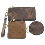 ショッピングヴィトン LOUIS VUITTON ルイヴィトン モノグラム ポシェット・トリオ ポーチ ブラウン PVC M68756 ICタイプ