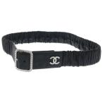 CHANEL シャネル ココマーク ベルト ラインストーン ブラック レザー B20