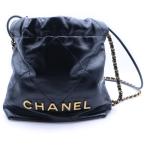 CHANEL シャネル シャネル22 ミニ ブラック カーフスキン ゴールド金具 AS3980