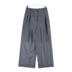 ショッピングプラダ PRADA プラダ ヴァージンウール タック入りワイドスラックス グレー DNA91E