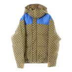 GUCCI グッチ GG JACQUARD HOODED DOWN JACKET GGコットンキャンバス 総柄 パデッド フーデッド ダウンジャケット ベージュ/ブルー 751395