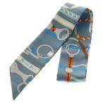 HERMES エルメス ツイリー 乗馬の装具一式 シルクスカーフ ライトブルー