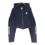 CHROME HEARTS クロムハーツ ダガープリント クロップド ショート丈 ジップアップスウェットパーカー フーディー ネイビー