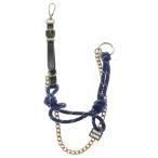 miumiu ミュウミュウ キーリング キーホルダー バッグチャーム ブルー×ブラック×ゴールド GP×レザー