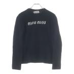 miumiu ミュウミュウ ウールカシミヤロゴニットセーター ブラック MJN499