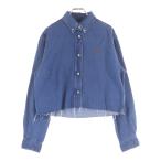 miumiu ミュウミュウ 胸ロゴクロップドデニムシャツ インディゴ GWC104