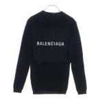 ショッピングバレンシアガ BALENCIAGA バレンシアガ 裾ラバーロゴパッチ クルーネックニットセーター ブラック 534463