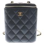 CHANEL シャネル マトラッセ スモールバニティケース ショルダーバッグ チェーンバッグ ミニバッグ ブラック キャビアスキン ゴールド金具