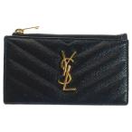 SAINT LAURENT PARIS サンローランパリ モノグラム フラグメント ジップカードケース ブラック レザー 607915