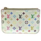 ショッピングVUITTON LOUIS VUITTON ルイヴィトン モノグラムマルチカラー ポシェットクレ コインケース 小銭入れ ホワイト PVCレザー M93734