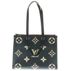 LOUIS VUITTON ルイヴィトン モノグラムアンプラント オンザゴーMM ハンドバッグ トートバッグ レザー ブラック×ベージュ M45495 ICタイプ