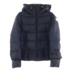 MONCLER モンクレール 16AW NESEA ワッペンロゴ フーデッド ジップアップ ダウンジャケット ブラック レディース B20934588085 54155
