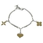 LOUIS VUITTON ルイヴィトン ブラスレ スウィート モノグラム ハート チェーン ブレスレット シルバー/ベージュ M65476