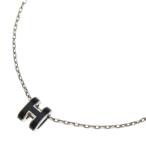 HERMES エルメス ポップアッシュ H ネックレス ブラック×シルバー Ag925 SV ペンダント