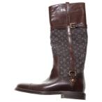 ショッピングVUITTON LOUIS VUITTON ルイヴィトン モノグラム ミニラン キャンバス レザー ジョッキー ロングブーツ シューズ ゴールド金具 ブラウン レディース