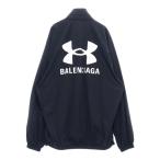 バレンシアガ 25SS ×UNDER ARMOUR Windbreaker アンダーアーマー バックロゴ ウィンドブレーカー トラックジャケット ブラック 814127