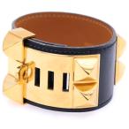 HERMES エルメス コリエドシアン ブレスレット ブラック ボックスカーフ ゴールド金具 〇Y刻印 アクセサリー