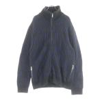 ショッピングダミエ LOUIS VUITTON ルイヴィトン ダミエジャガード ウール スタンドカラー ジップアップ ドライバーズニット ジャケット ブラック/ネイビー