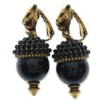 GUCCI グッチ パンサー どんぐり イヤリング ブラック×ゴールド GP アクセサリー