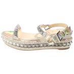 CHRISTIAN LOUBOUTIN クリスチャンルブタン カタクロウ ウエッジソール スタッズサンダル ゴールド